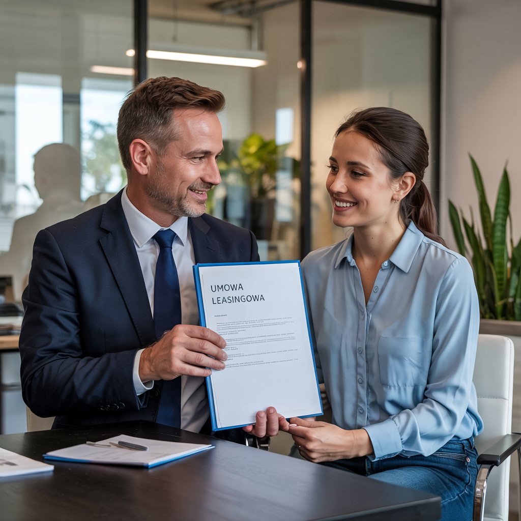 doradca leasingowy z umową klientem